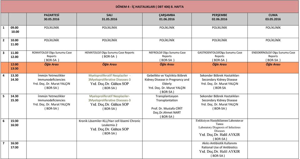 Diseases-3 Myeloproliferatif Neoplaziler- 3Myeloproliferative Diseases-3 Kronik Lösemiler-KLL/Haır cell lösemi Chronic Leukemia 2 Gebelikte ve Yaşlılıkta Böbrek Kidney Disease in Pregnancy and