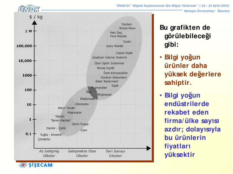 Bilgi yoğun endüstrilerde rekabet eden firma/ülke