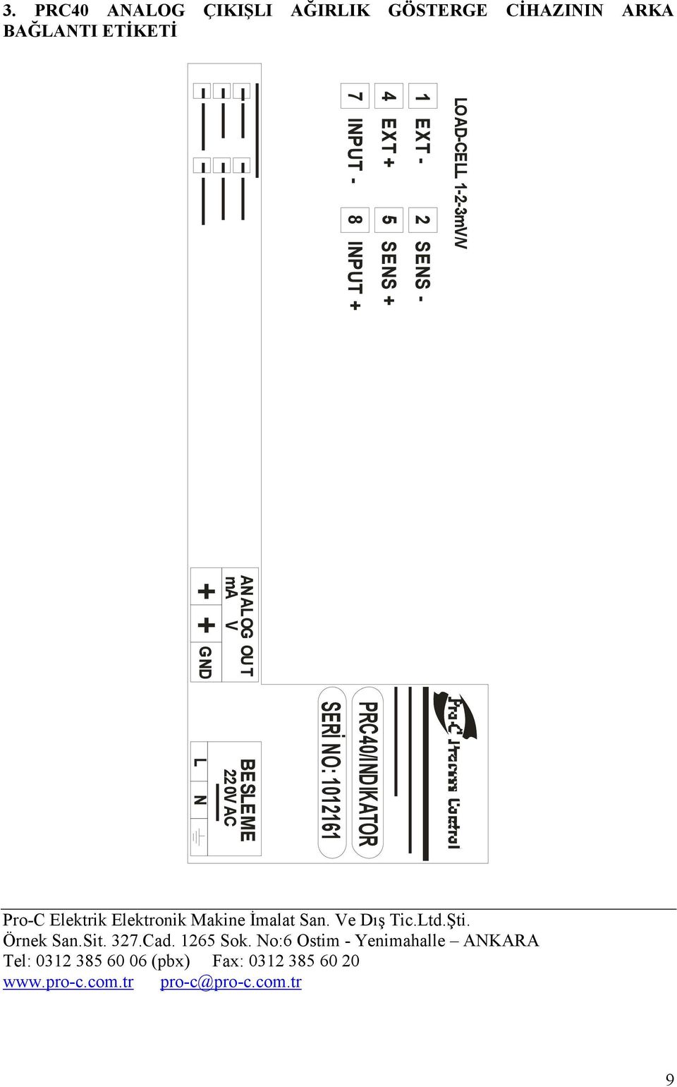 L N Pro-C Elektrik Elektronik Makine Đmalat San. Ve Dış Tic.Ltd.Şti. Örnek San.Sit. 327.Cad. 1265 Sok.