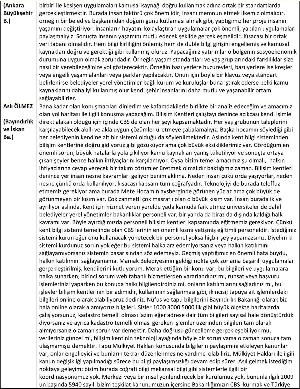 İnsanların hayatını kolaylaştıran uygulamalar çok önemli, yapılan uygulamaları paylaşmalıyız. Sonuçta insanın yaşamını mutlu edecek şekilde gerçekleşmelidir. Kısacası bir ortak veri tabanı olmalıdır.