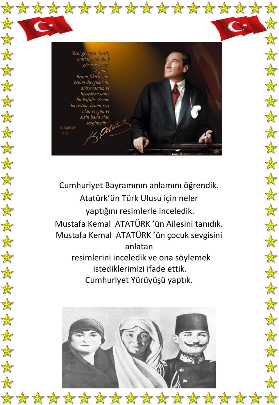 Mustafa Kemal ATATÜRK ün Ailesini tanıdık.