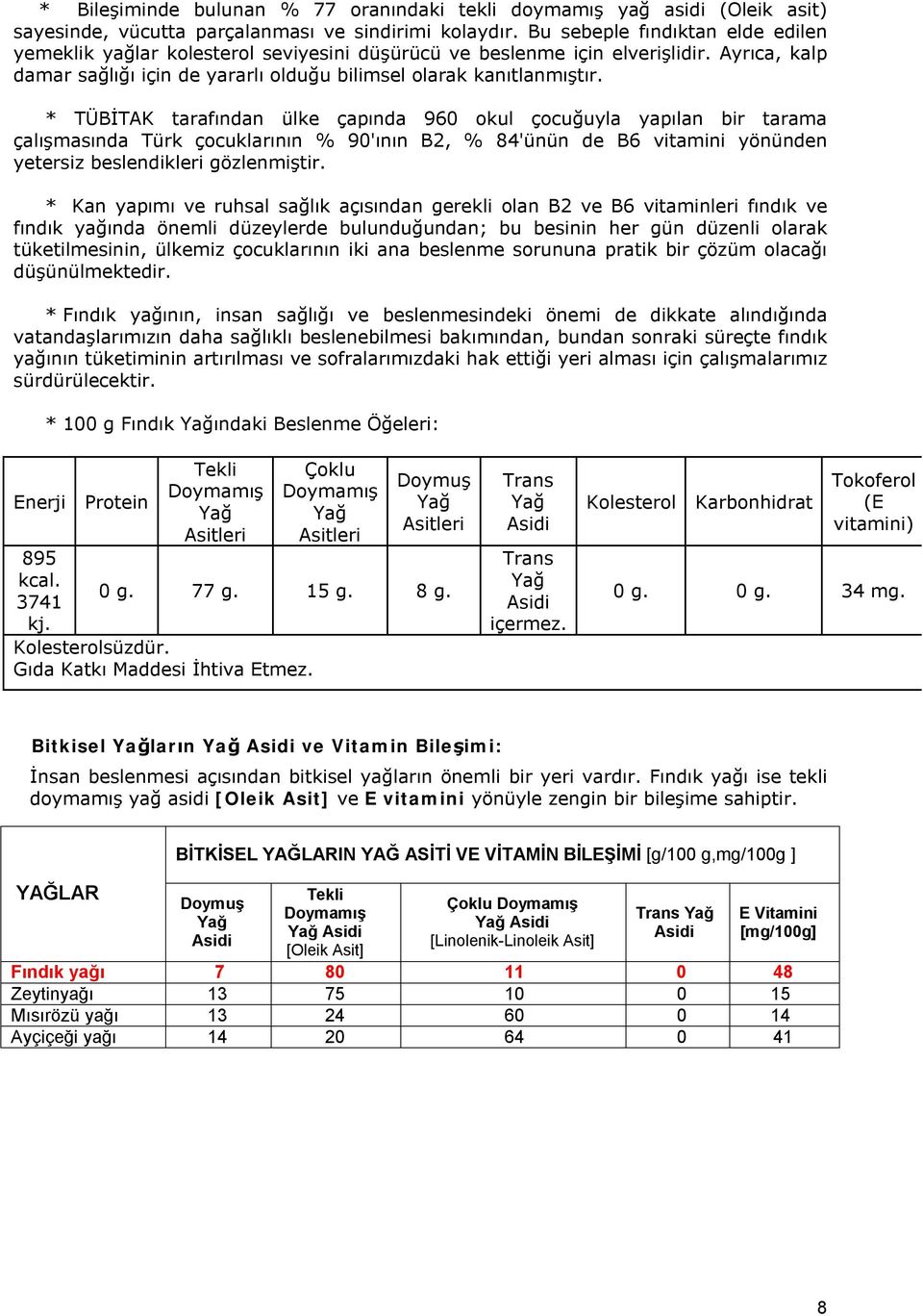 * TÜBİTAK tarafından ülke çapında 960 okul çocuğuyla yapılan bir tarama çalışmasında Türk çocuklarının % 90'ının B2, % 84'ünün de B6 vitamini yönünden yetersiz beslendikleri gözlenmiştir.