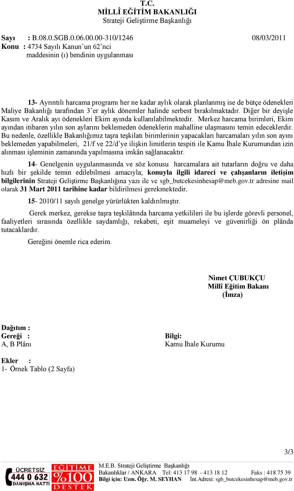 mahalline ulaşmasını temin edeceklerdir Bu nedenle, özellikle Bakanlığımız taşra teşkilatı birimlerinin yapacakları harcamaları yılın son ayını beklemeden yapabilmeleri, 21/f ve 22/d ye ilişkin