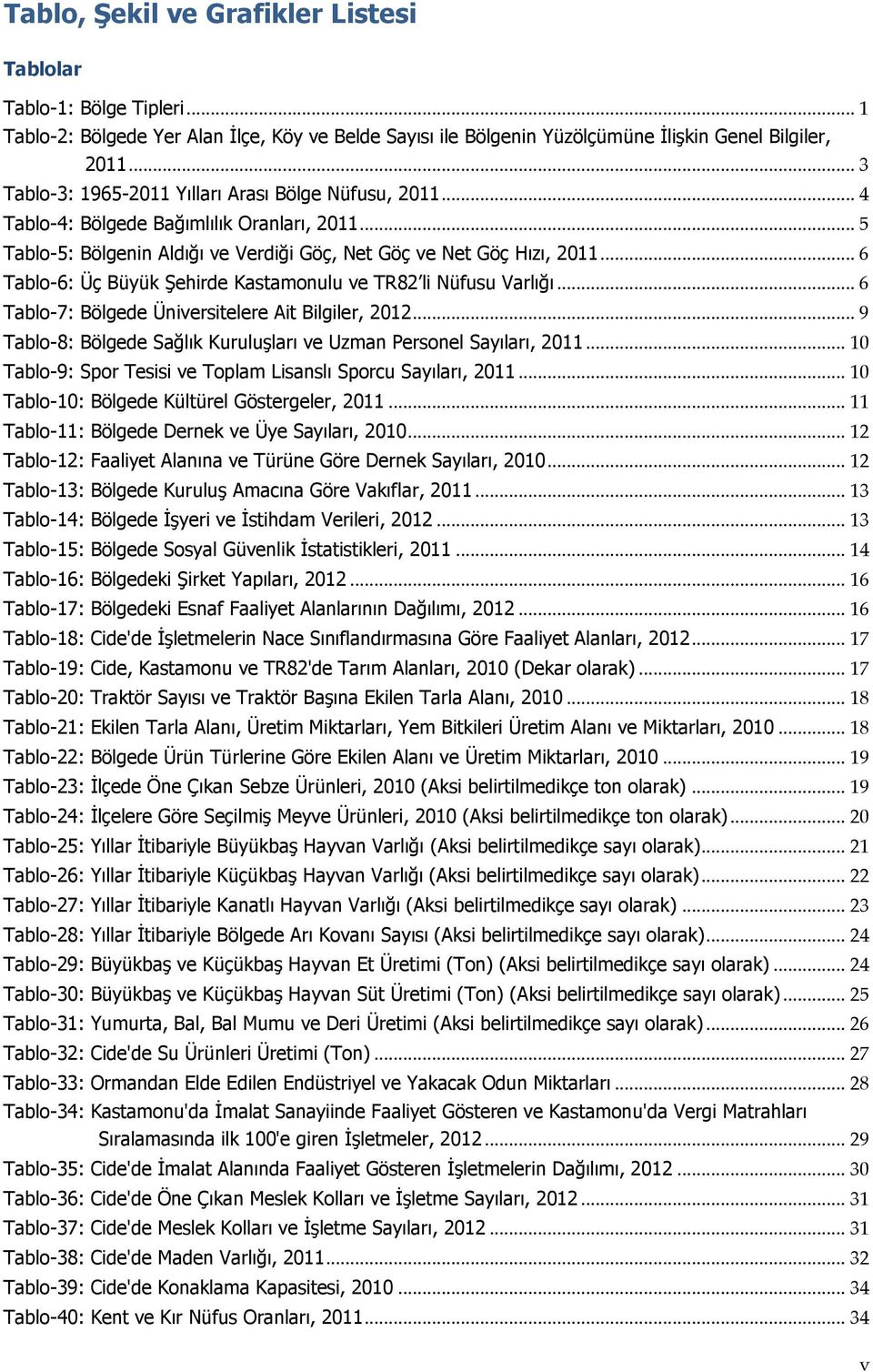 .. 6 Tablo-6: Üç Büyük Şehirde Kastamonulu ve TR82 li Nüfusu Varlığı... 6 Tablo-7: Bölgede Üniversitelere Ait Bilgiler, 2012... 9 Tablo-8: Bölgede Sağlık Kuruluşları ve Uzman Personel Sayıları, 2011.