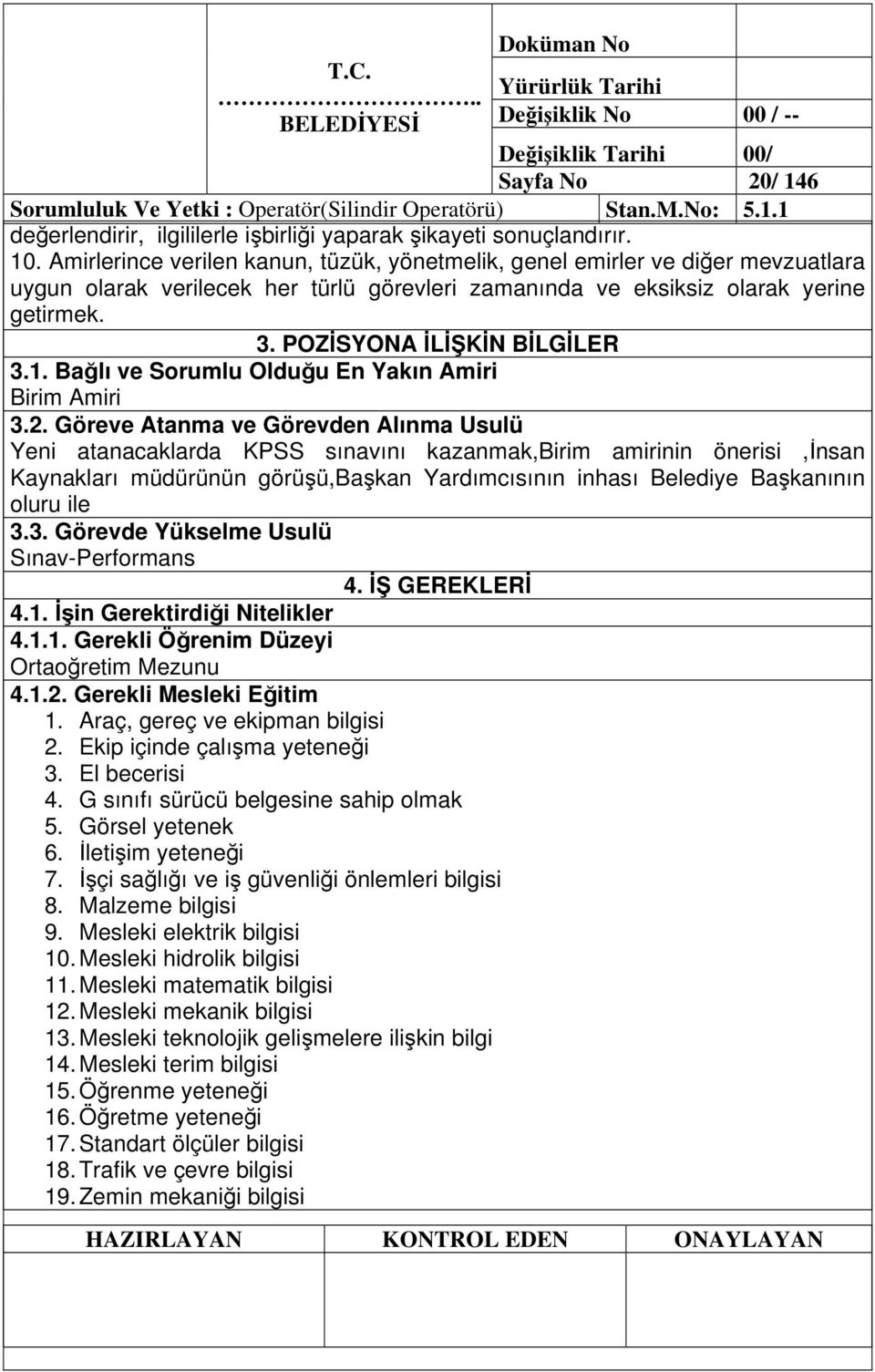 Balı ve Sorumlu Olduu En Yakın Amiri Birim Amiri 3.2.