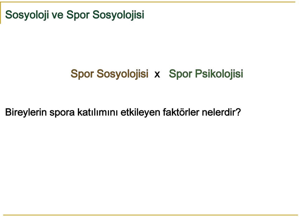 Psikolojisi Bireylerin spora