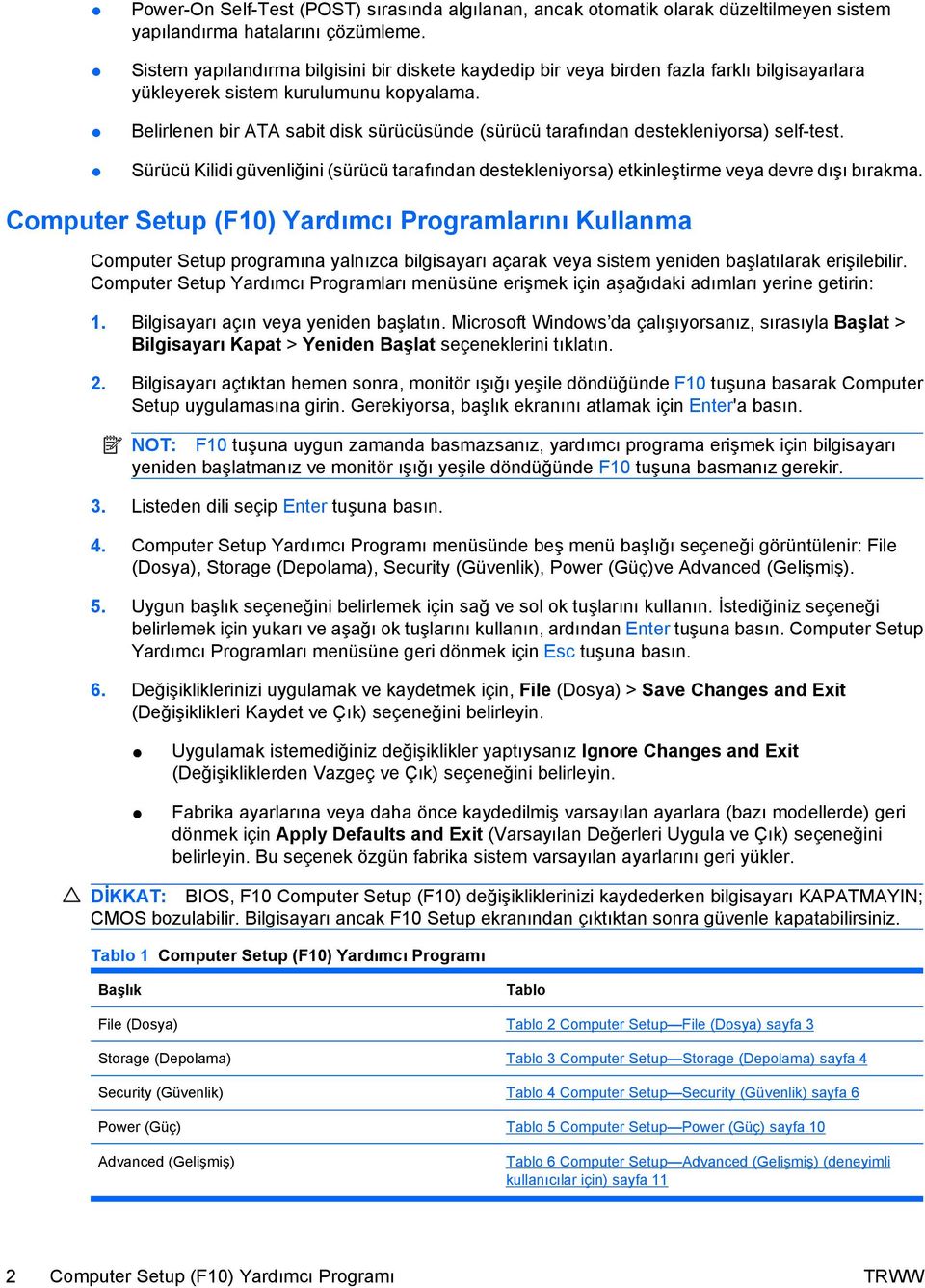 Belirlenen bir ATA sabit disk sürücüsünde (sürücü tarafından destekleniyorsa) self-test. Sürücü Kilidi güvenliğini (sürücü tarafından destekleniyorsa) etkinleştirme veya devre dışı bırakma.