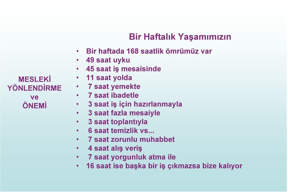 hazırlanmayla 3 saat fazla mesaiyle 3 saat toplantıyla 6 saat temizlik vs.