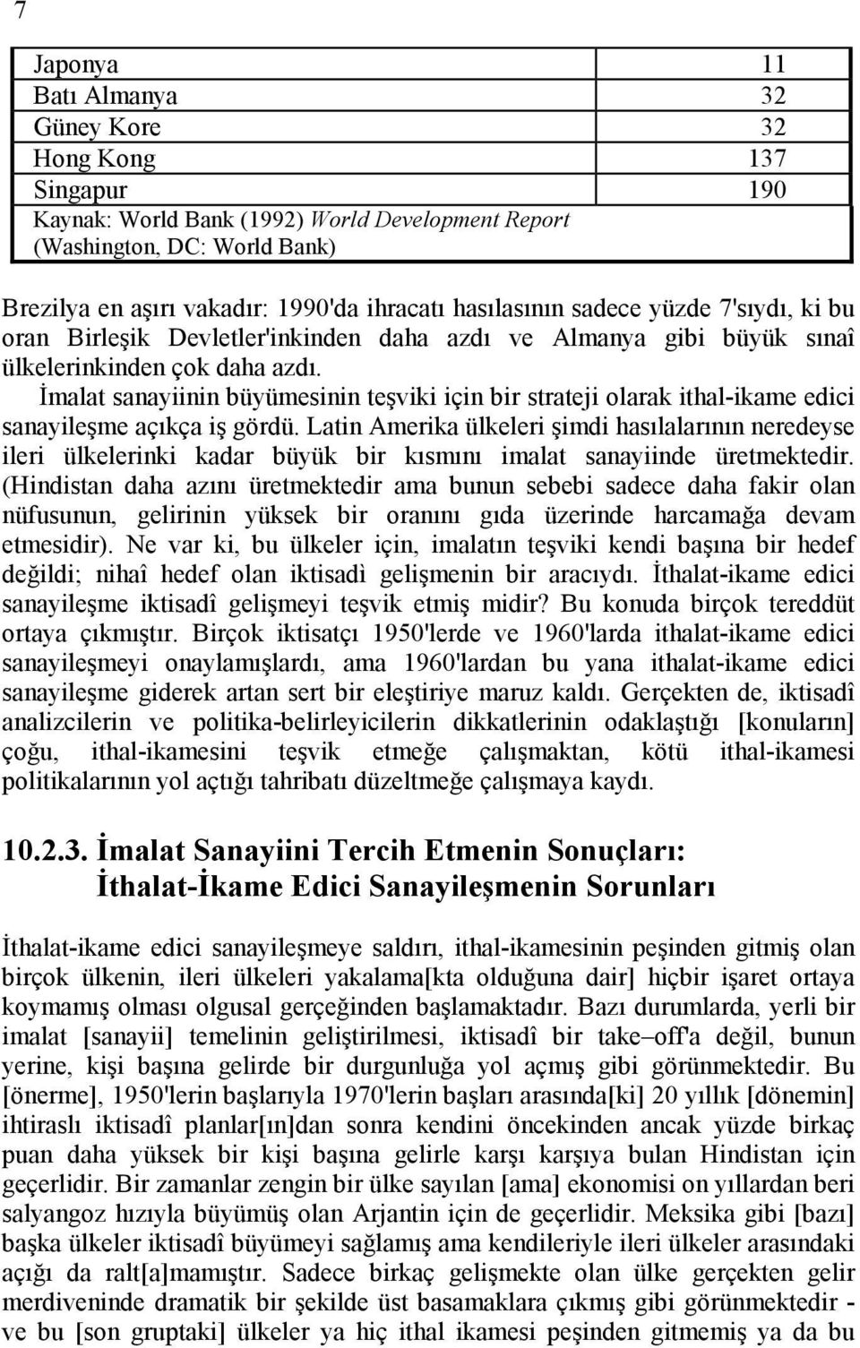 Đmalat sanayiinin büyümesinin teşviki için bir strateji olarak ithal-ikame edici sanayileşme açıkça iş gördü.