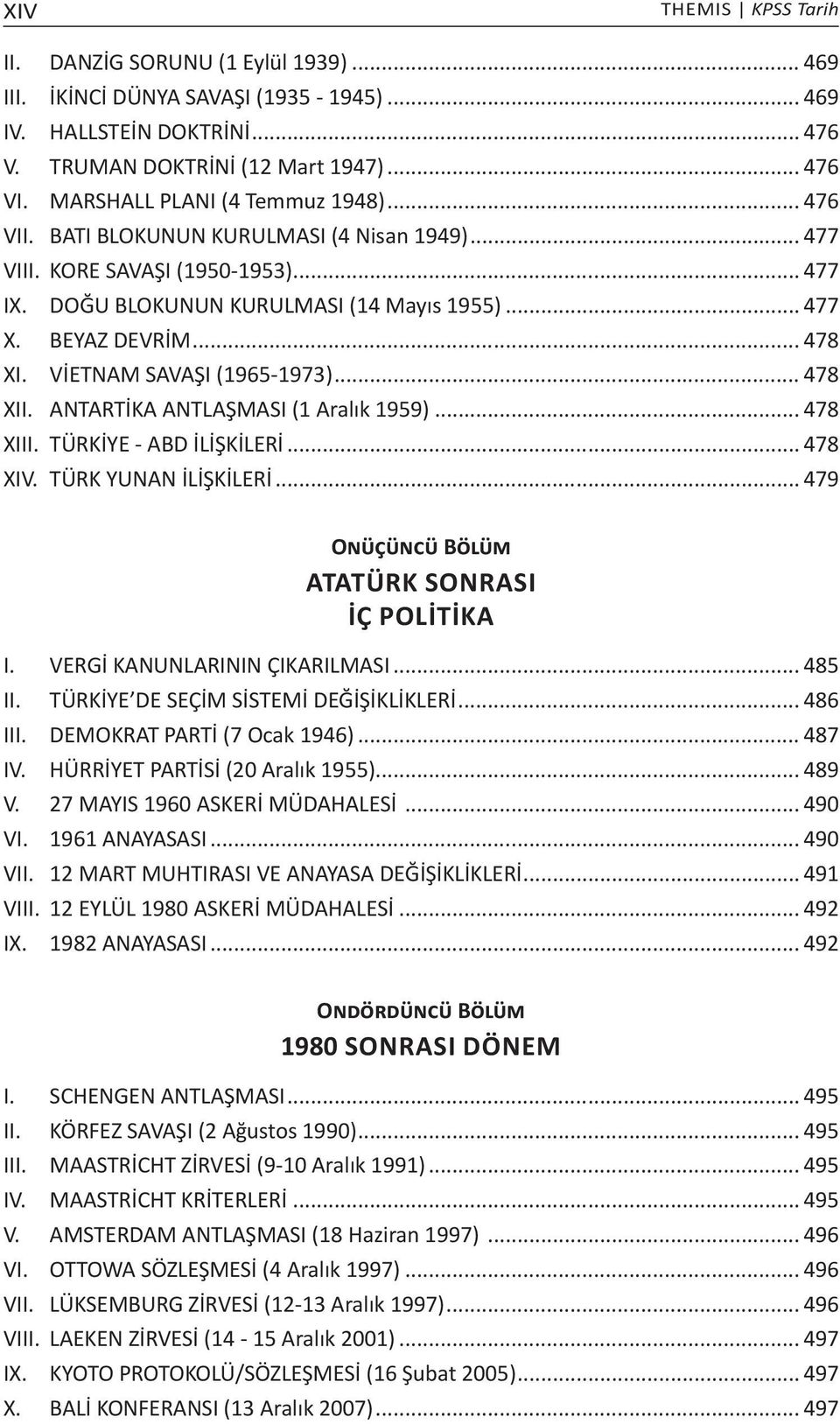 .. 478 XI. VİETNAM SAVAŞI (1965-1973)... 478 XII. ANTARTİKA ANTLAŞMASI (1 Aralık 1959)... 478 XIII. TÜRKİYE - ABD İLİŞKİLERİ... 478 XIV. TÜRK YUNAN İLİŞKİLERİ.