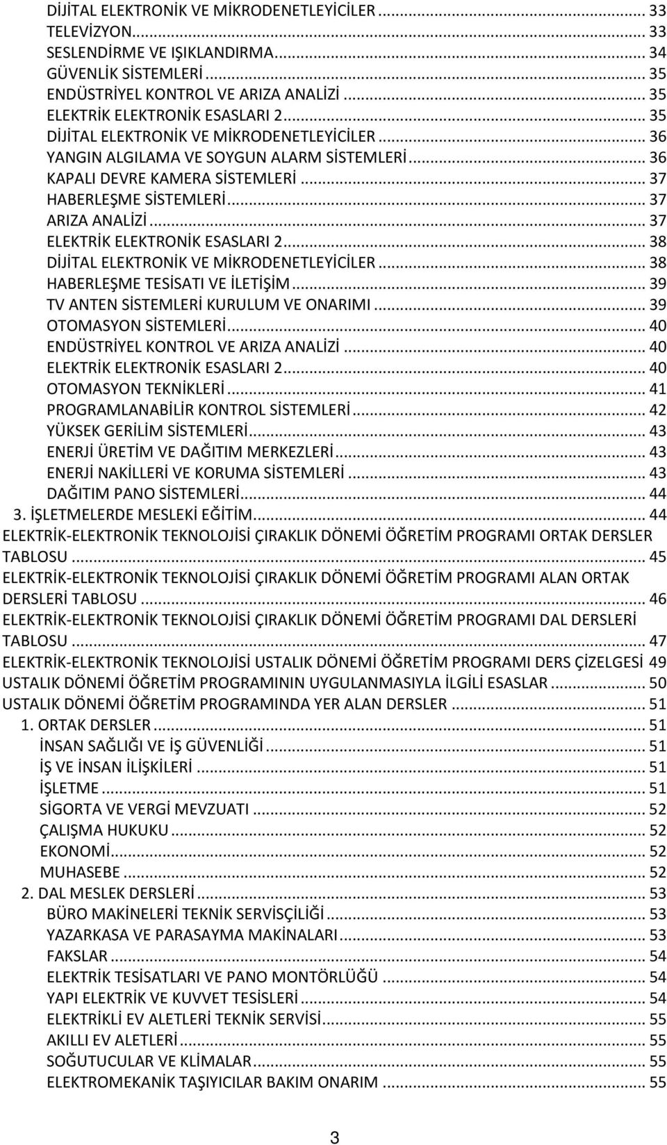 .. 38 DİJİTAL ELEKTRONİK VE MİKRODENETLEYİCİLER... 38 HABERLEŞME TESİSATI VE İLETİŞİM... 39 TV ANTEN KURULUM VE ONARIMI... 39 OTOMASYON... 40 ENDÜSTRİYEL KONTROL VE ARIZA ANALİZİ.