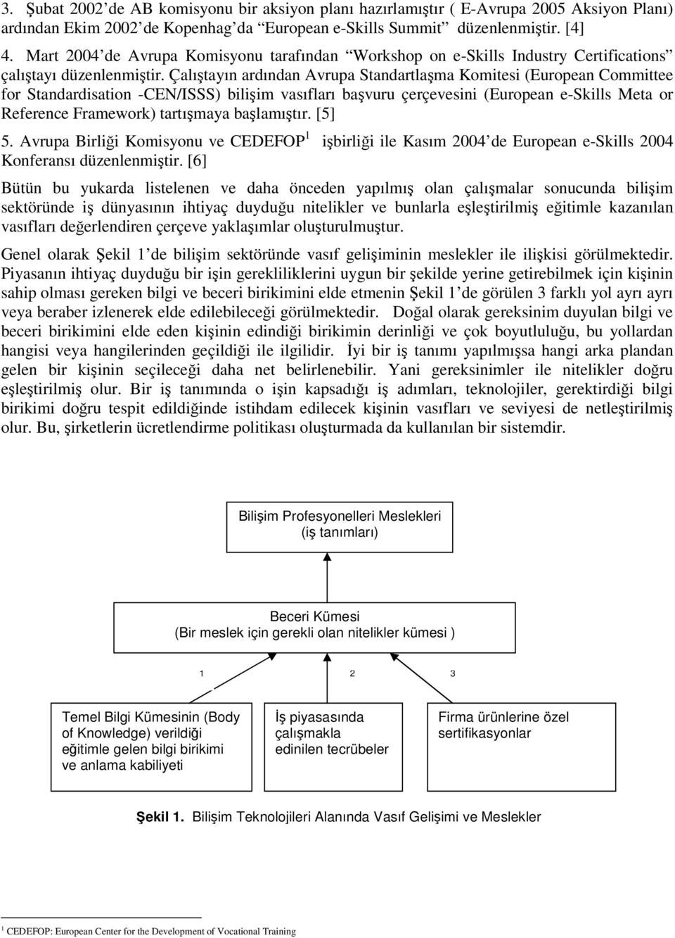 Çalıtayın ardından Avrupa Standartlama Komitesi (European Committee for Standardisation -CEN/ISSS) biliim vasıfları bavuru çerçevesini (European e-skills Meta or Reference Framework) tartımaya