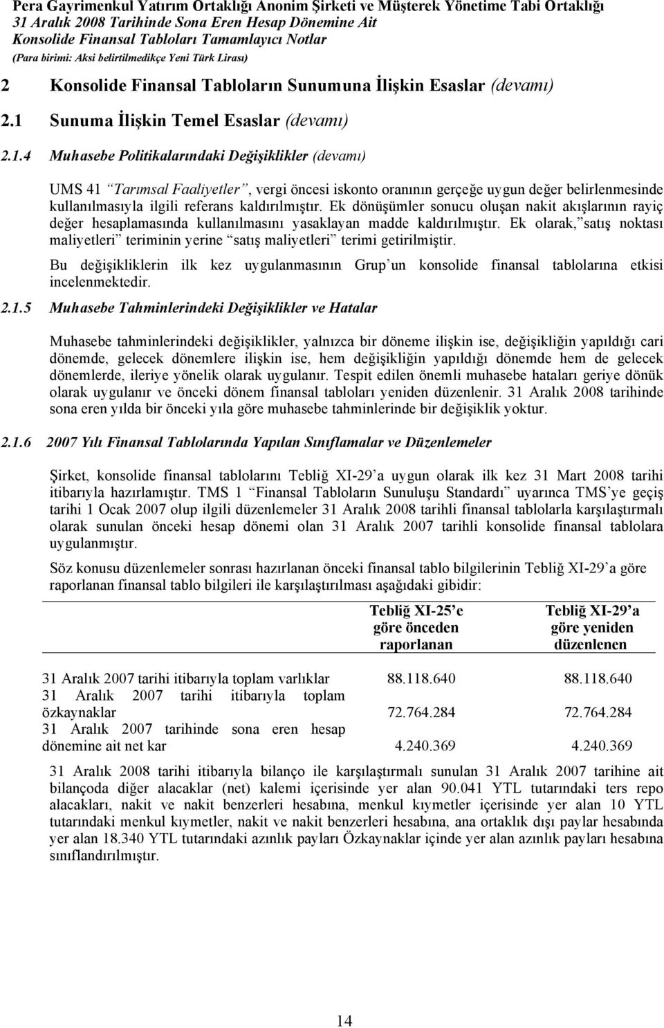 4 Muhasebe Politikalarındaki Değişiklikler (devamı) UMS 41 Tarımsal Faaliyetler, vergi öncesi iskonto oranının gerçeğe uygun değer belirlenmesinde kullanılmasıyla ilgili referans kaldırılmıştır.