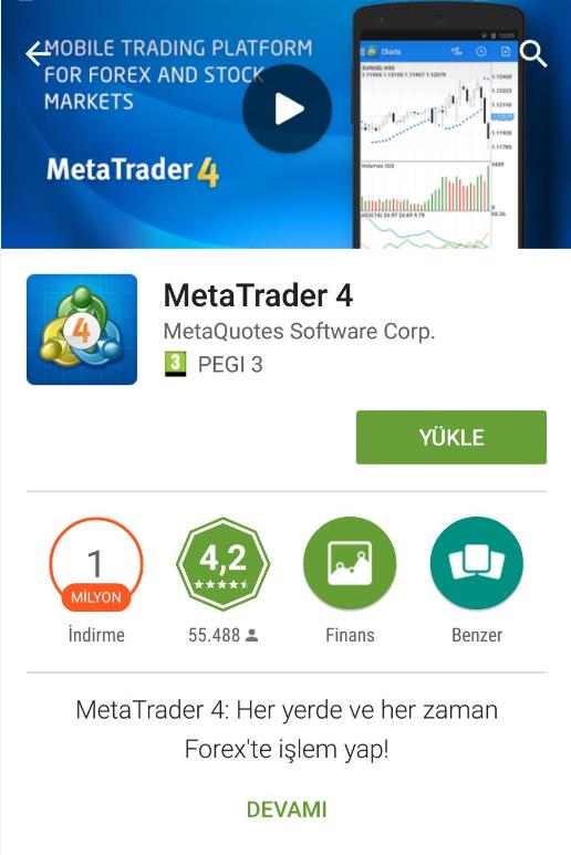 B- META TRADER 4 HALKFX Android Uygulaması HalkFX Android Uygulaması Kurulum ve Hesap İşlemleri HalkFX Trader Android uygulaması Google Play Store aracılığı ile Android tabanlı cihaza yükledikten