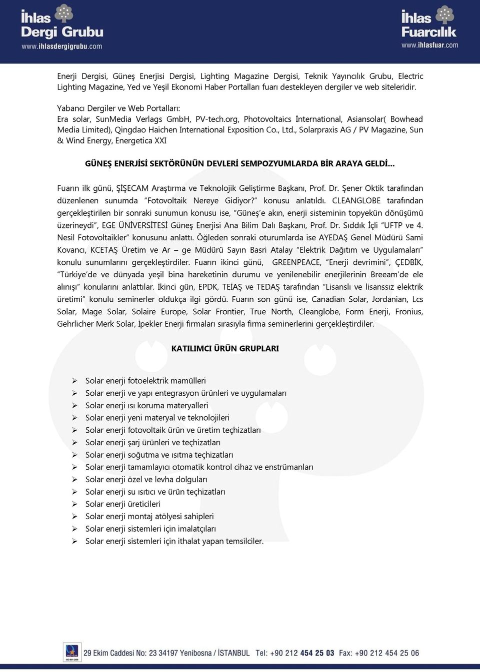 org, Photovoltaics İnternational, Asiansolar( Bowhead Media Limited), Qingdao Haichen International Exposition Co., Ltd.
