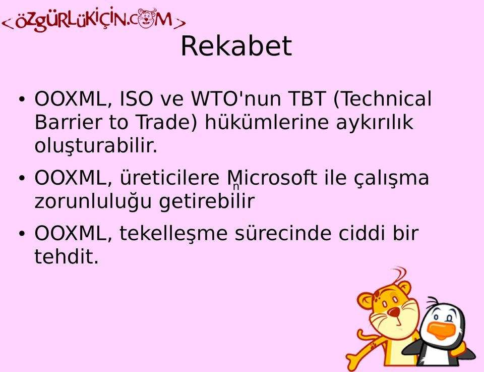 OOXML, üreticilere Microsoft n ile çalışma