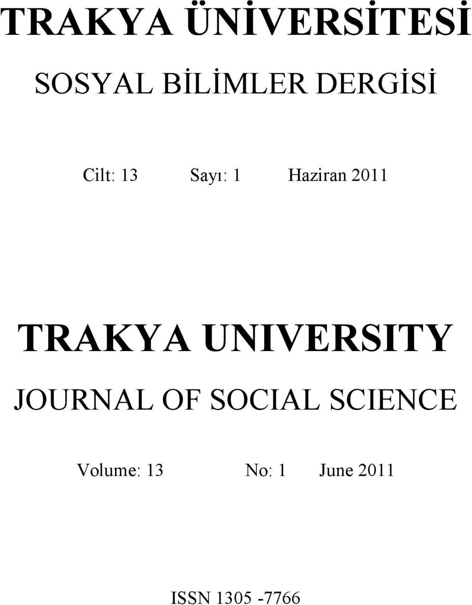 SOCIAL SCIENCE Volume: