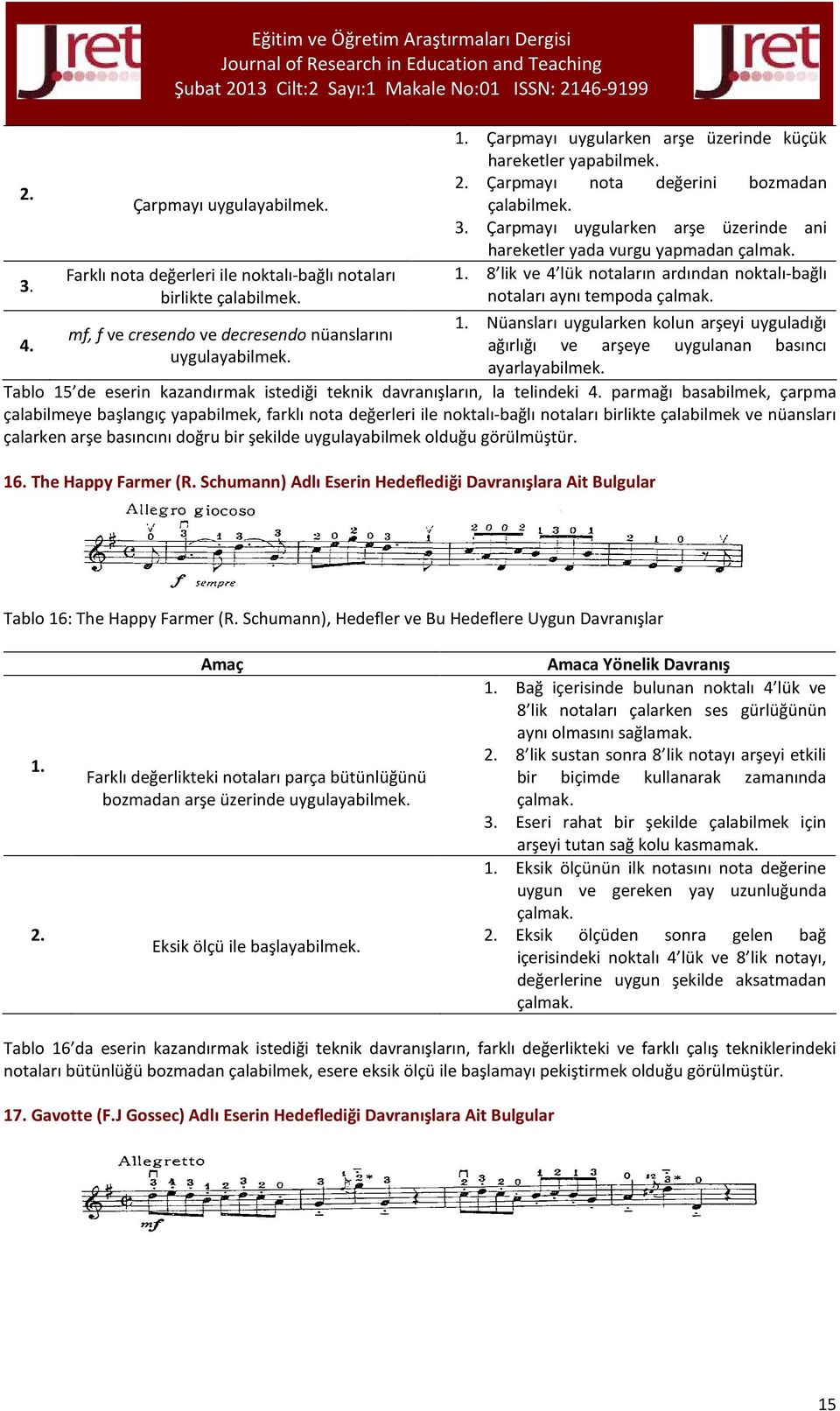 8 lik ve 4 lük notaların ardından noktalı-bağlı notaları aynı tempoda çalmak. Nüansları uygularken kolun arşeyi uyguladığı ağırlığı ve arşeye uygulanan basıncı ayarlayabilmek.