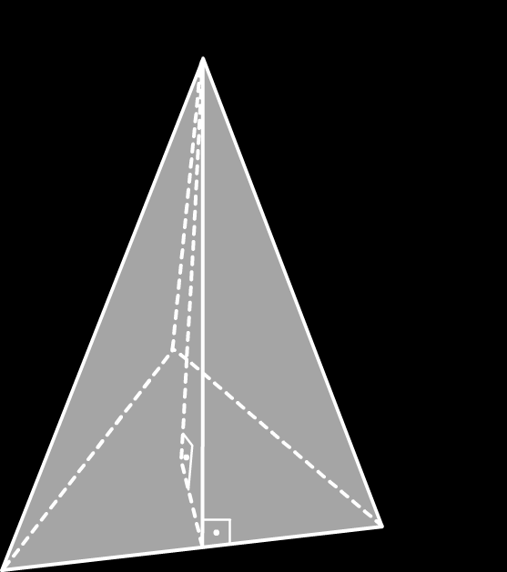 Şekildeki piramidin tabanı eşkenar, yanal yüzleri ise ikizkenar üçgensel bölgelerden oluşmaktadır.