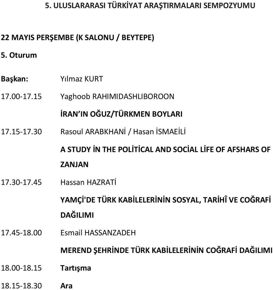 30 Rasoul ARABKHANİ / Hasan İSMAEİLİ A STUDY İN THE POLİTİCAL AND SOCİAL LİFE OF AFSHARS OF ZANJAN 17.30-17.