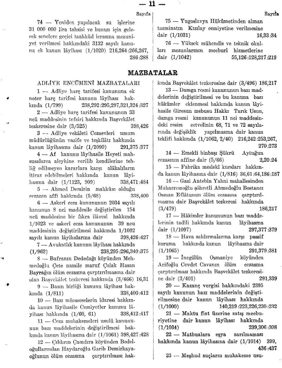 kanununun 33 ncü maddesinin tefsiri hakkında Başvekâlet tezkeresine dair (3/525) 398,426 3 Adliye vekâleti Cezaevleri umum müdürlüğünün vazife ve teşkilâtı hakkında kanun lâyihasına dair (1/1090)