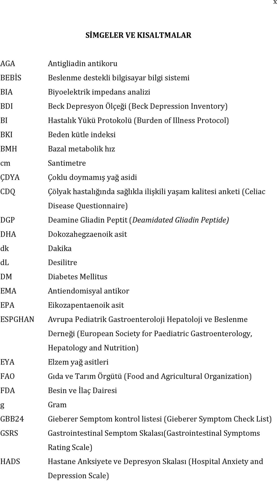 yağ asidi Çölyak hastalığında sağlıkla ilişkili yaşam kalitesi anketi (Celiac Disease Questionnaire) Deamine Gliadin Peptit (Deamidated Gliadin Peptide) Dokozahegzaenoik asit Dakika Desilitre