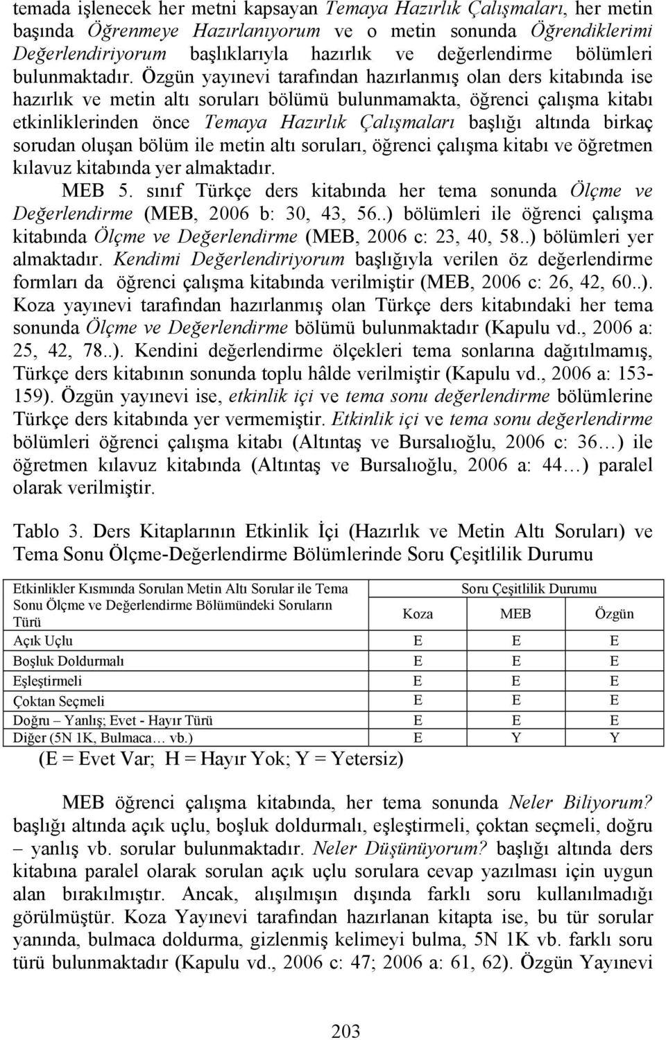 Özgün yayınevi tarafından hazırlanmış olan ders kitabında ise hazırlık ve metin altı soruları bölümü bulunmamakta, öğrenci çalışma kitabı etkinliklerinden önce Temaya Hazırlık Çalışmaları başlığı