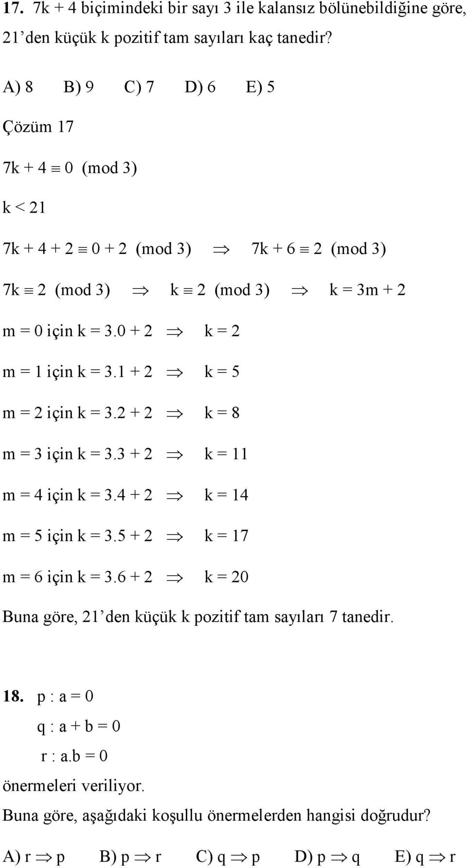 0 + k m için k. + k 5 m için k. + k 8 m için k. + k m 4 için k.4 + k 4 m 5 için k.5 + k 7 m 6 için k.