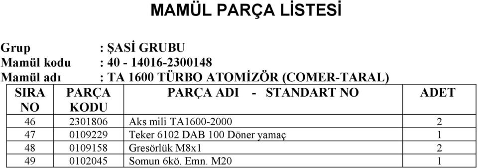 Teker 6102 DAB 100 Döner yamaç 1 48 0109158