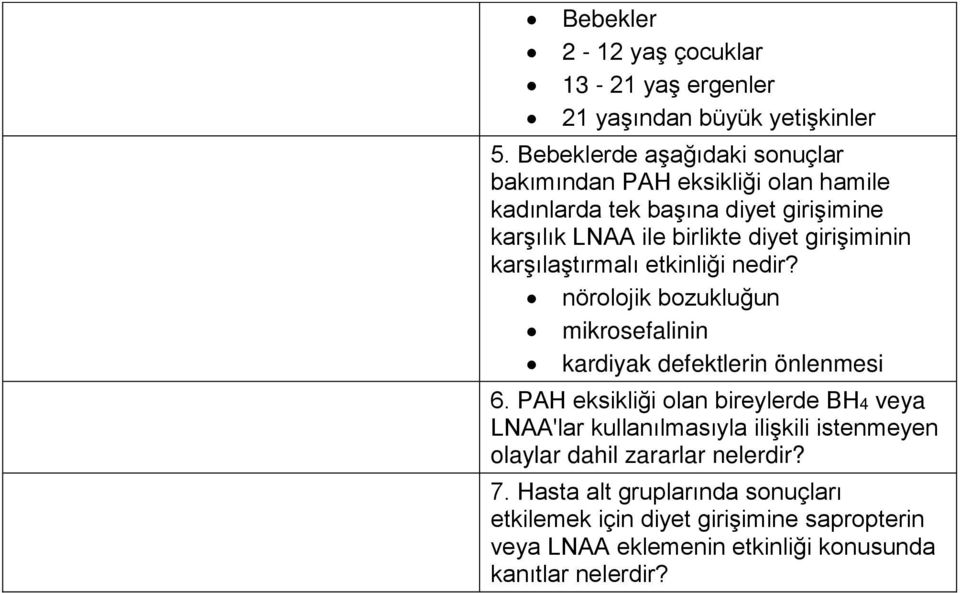 girişiminin karşılaştırmalı etkinliği nedir? nörolojik bozukluğun mikrosefalinin kardiyak defektlerin önlenmesi 6.