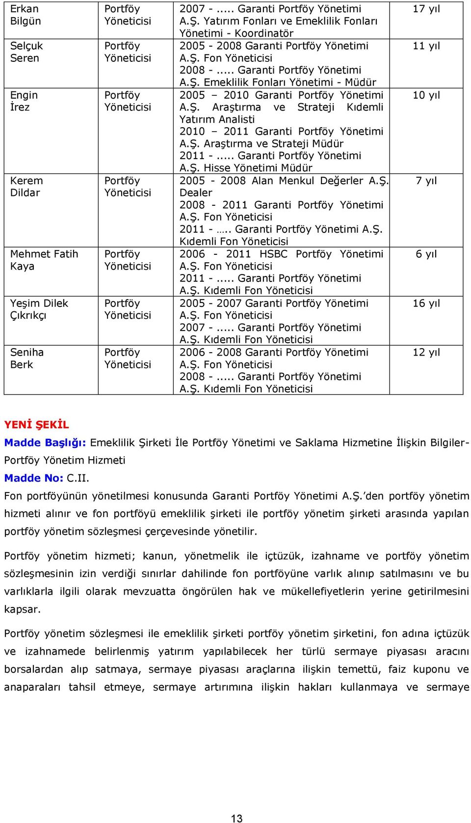 Ş. Araştırma ve Strateji Kıdemli Yatırım Analisti 2010 2011 Garanti Portföy Yönetimi A.Ş. Araştırma ve Strateji Müdür 2011 -... Garanti Portföy Yönetimi A.Ş. Hisse Yönetimi Müdür 2005-2008 Alan Menkul Değerler A.