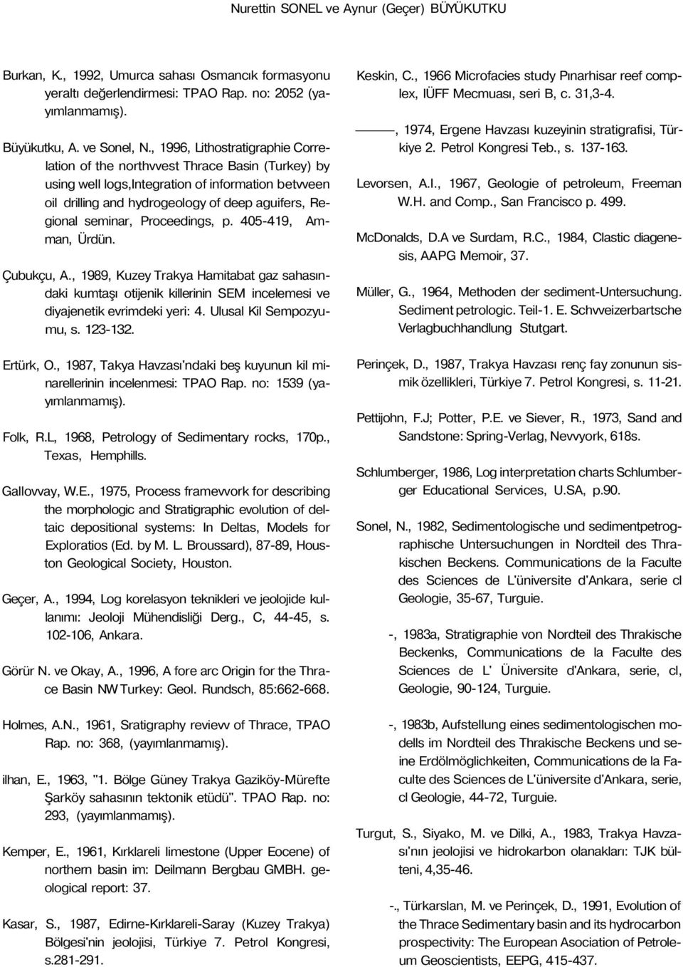 Proceedings, p. 405-419, Amman, Ürdün. Çubukçu, A., 1989, Kuzey Trakya Hamitabat gaz sahasındaki kumtaşı otijenik killerinin SEM incelemesi ve diyajenetik evrimdeki yeri: 4. Ulusal Kil Sempozyumu, s.