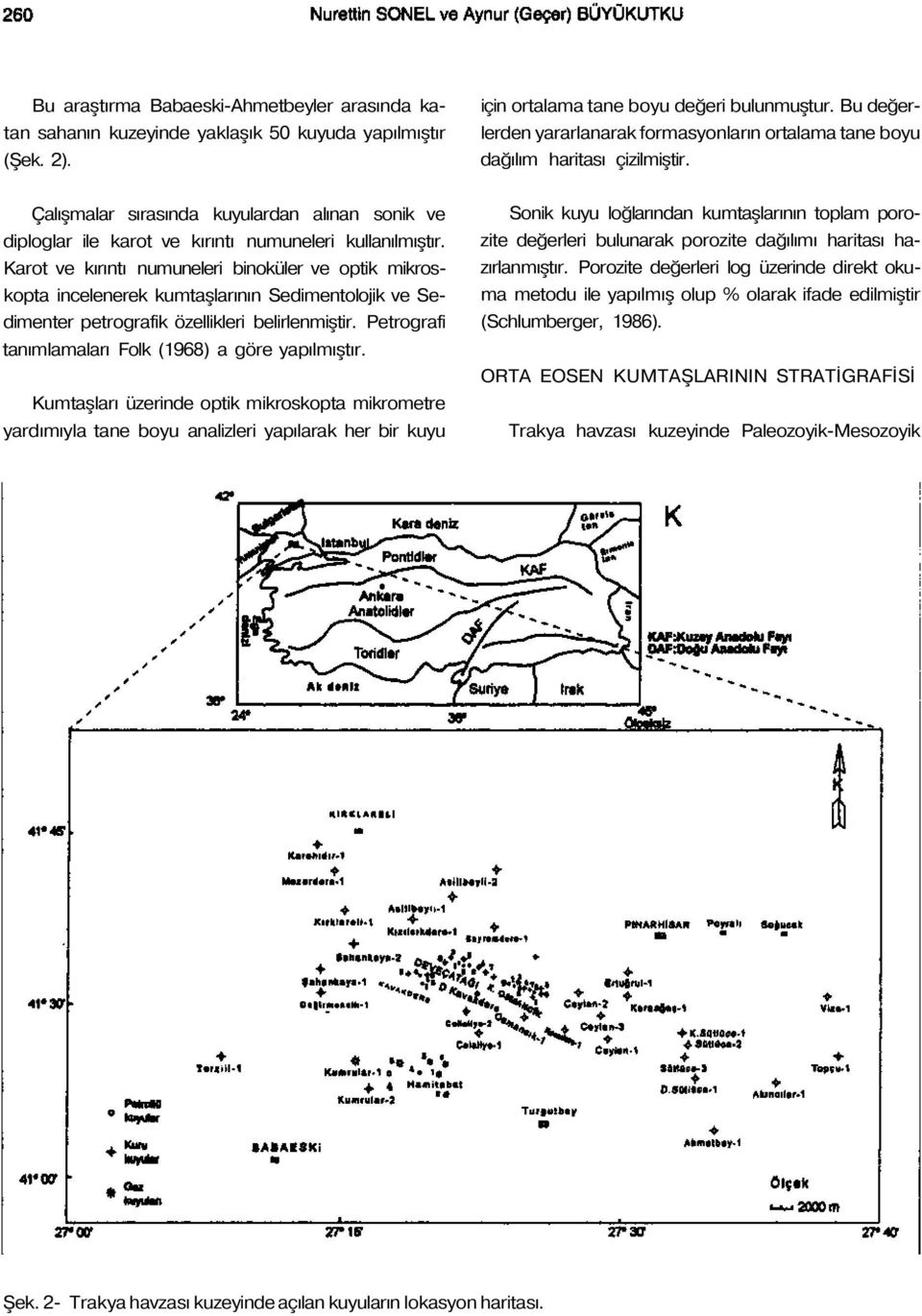 Karot ve kırıntı numuneleri binoküler ve optik mikroskopta incelenerek kumtaşlarının Sedimentolojik ve Sedimenter petrografik özellikleri belirlenmiştir.