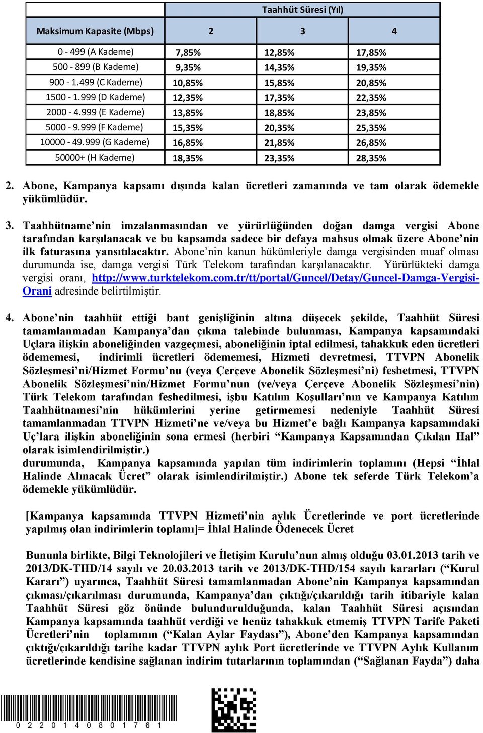 2. Abone, Kampanya kapsamı dışında kalan ücretleri zamanında ve tam olarak ödemekle yükümlüdür. 3.