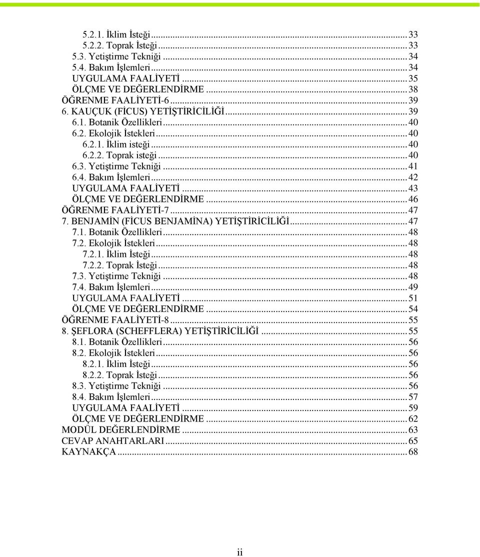 .. 42 UYGULAMA FAALĠYETĠ... 43 ÖLÇME VE DEĞERLENDĠRME... 46 ÖĞRENME FAALĠYETĠ-7... 47 7. BENJAMĠN (FĠCUS BENJAMĠNA) YETĠġTĠRĠCĠLĠĞĠ... 47 7.1. Botanik Özellikleri... 48 7.2. Ekolojik Ġstekleri... 48 7.2.1. Ġklim Ġsteği.