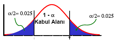 H A :µ 60 (tek yönlü) H A :µ 60 (tek yönlü) H A :µ 60 (çift yönlü) 4-)Kritik Değeri Veya Değerleri Belirlemek Null hipotezinin doğru olduğu varsayımı ile olasılığı - αolan değer aranan kritik