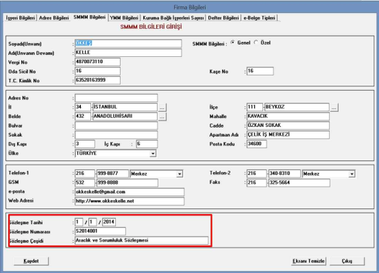 Yazılımın Çalıştırılması: Datasoft e-defter Modülü Programı, Datasoft Muhasebe Programı içerisine, e-deftere uygun muhasebe fişi oluşturmak için Belge Türlerinin tanımlandığı ve Belge Türlerine göre