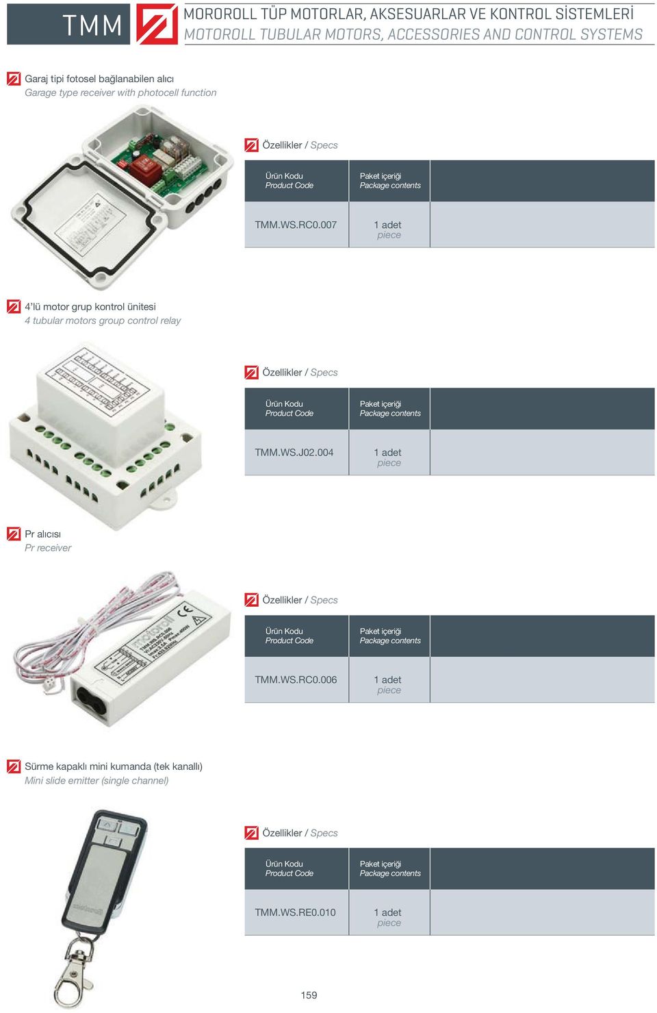 007 4 lü motor grup kontrol ünitesi 4 tubular motors group control relay TMM.