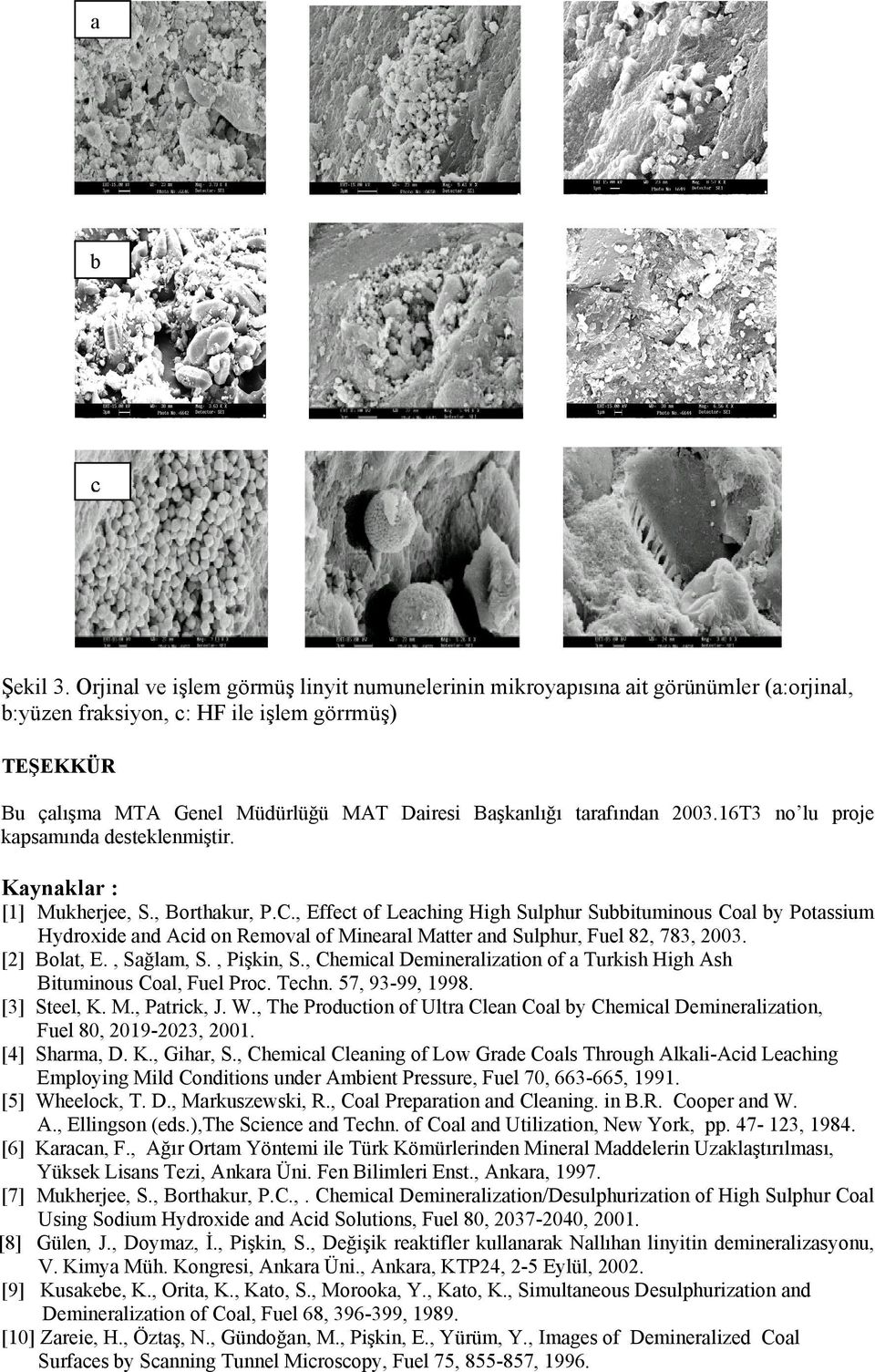 tarafından 2003.16T3 no lu proje kapsamında desteklenmiştir. Kaynaklar : [1] Mukherjee, S., Borthakur, P.C.