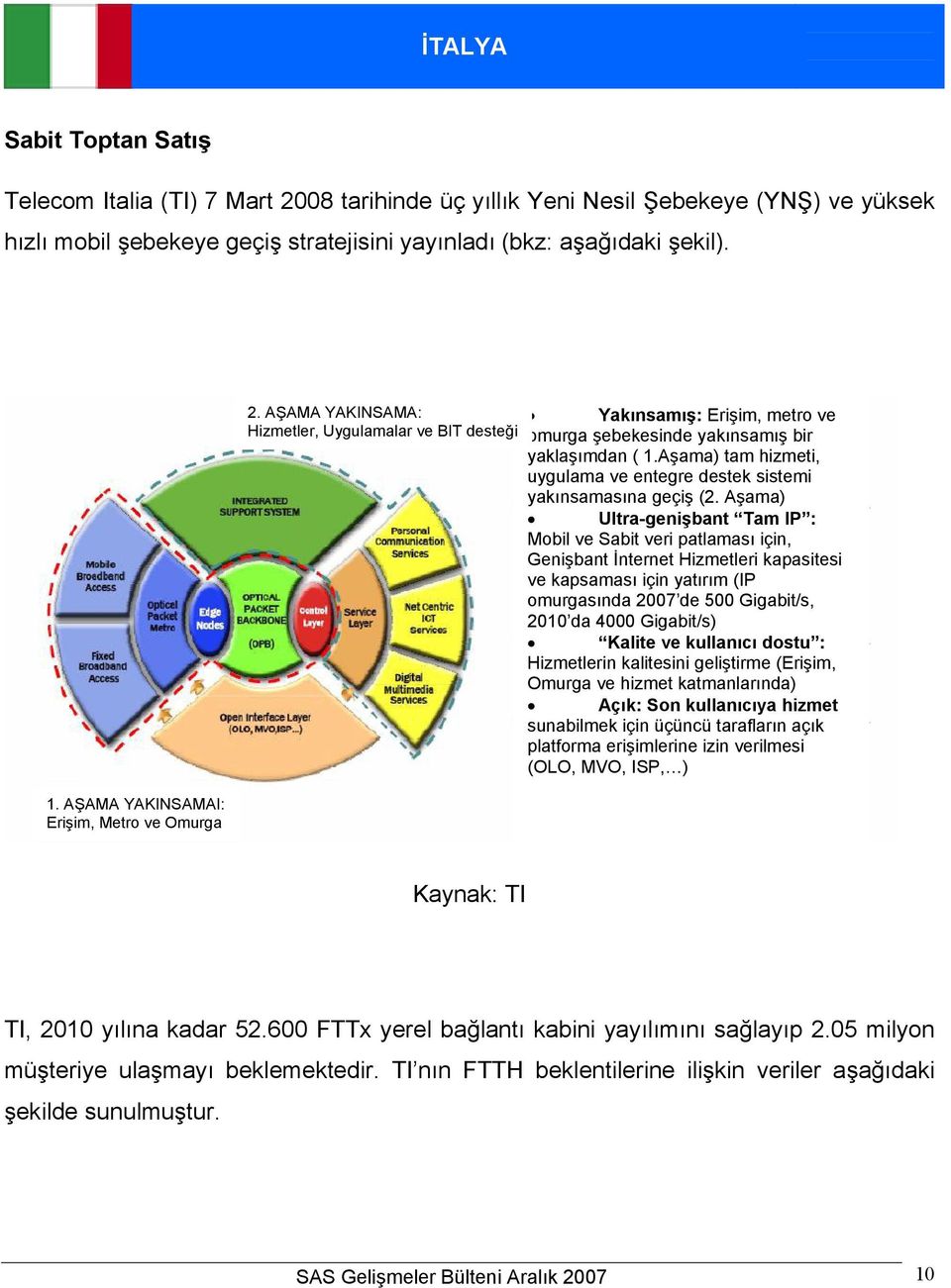 Aşama) tam hizmeti, uygulama ve entegre destek sistemi yakınsamasına geçiş (2.