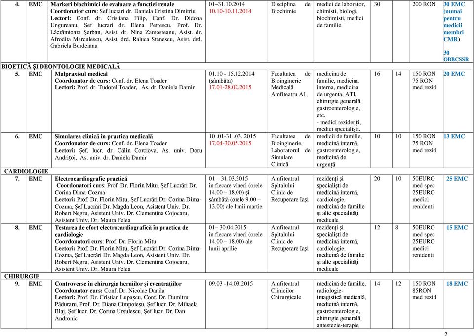 EMC Malpraxisul medical Coordonator de curs: Conf. dr. Elena Toader Lectori: Prof. dr. Tudorel Toader, As. dr. Daniela Damir 6. EMC Simularea clinică în practica medicală Coordonator de curs: Conf.