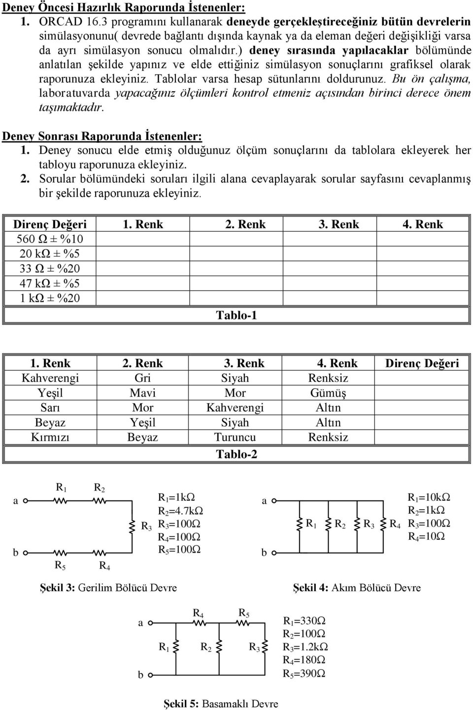 ) deney sırasında yapılacaklar bölümünde anlatılan şekilde yapınız ve elde ettiğiniz simülasyon sonuçlarını grafiksel olarak raporunuza ekleyiniz. Tablolar varsa hesap sütunlarını doldurunuz.