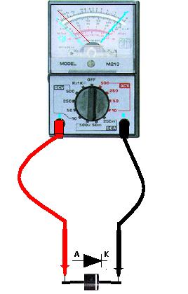 1.9.1. Diyotların Sağlamlık Testi ve Uçlarının Tespiti Şekil 1.33: Diyotların lamba ile sağlamlık kontrolü Yukardaki şekilde, diyota 3 voltluk bir pil ile 3 voltluk bir ampul seri bağlanmıştır.