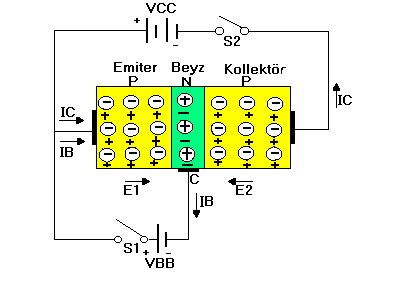 2.1.3. Sembolleri NPN Tipi Transistör 2.1.4. Polarmalandırılmaları PNP Tipi Transistör Doğru polarmalandırma: Transistörün asıl görevi, değişik frekanstaki AC işaretleri yükseltmektir.