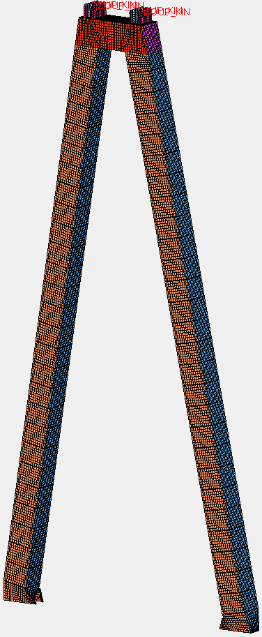 Mafsal Bacak Mesh Modeli Parçalar birleştirildi Node-Node bağlantısı kullanıldı Mafsal