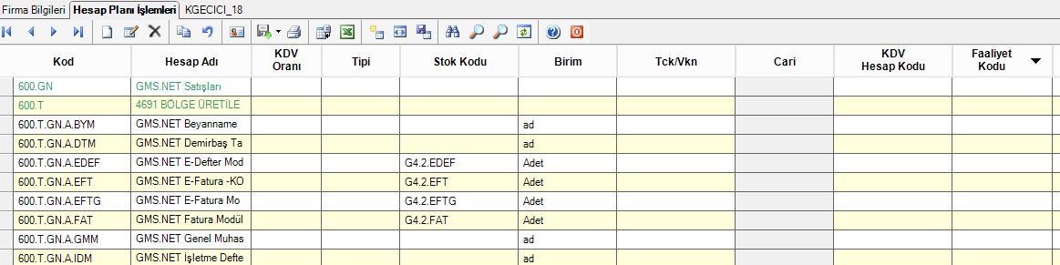 İşletmenin birden fazla faaliyet kodu var ise yine aynı formda VUK 413-2 sekmesinde bulunan 6 adet faaliyet kodu kullanılarak diğer faaliyet kodları da girilmelidir.