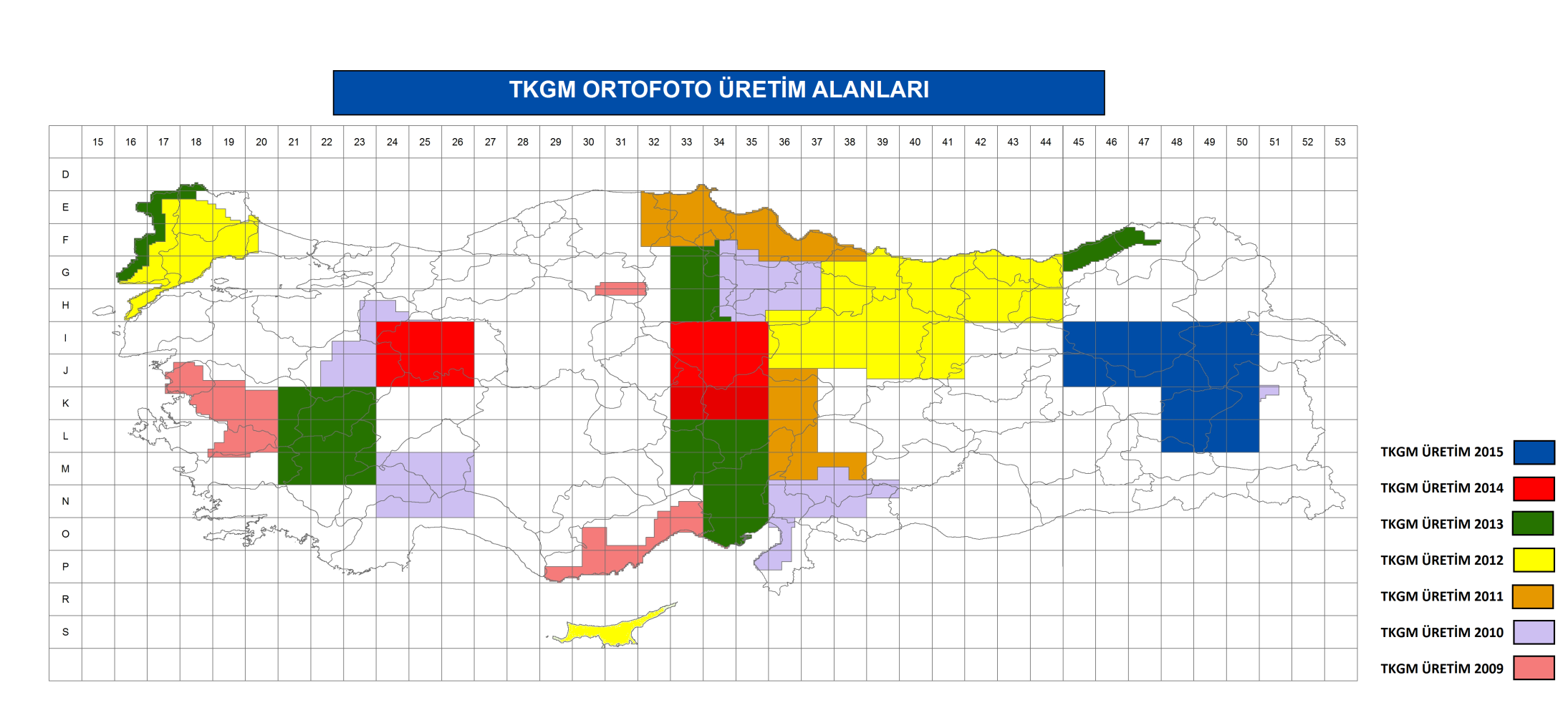 Ortofoto Harita Üretim Durumu-TKGM 15-30