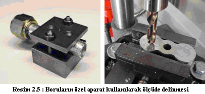 2.2.2. Alüminyum ve Çelik Boruların Delinmesi Özellikle fabrikasyon montaj dışında sonradan ilave tasarımla montajı