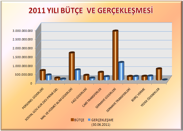 Tablo 3: 2011 Yılı Bütçe Başlangıç Ödenekleri, İlk Altı Aylık