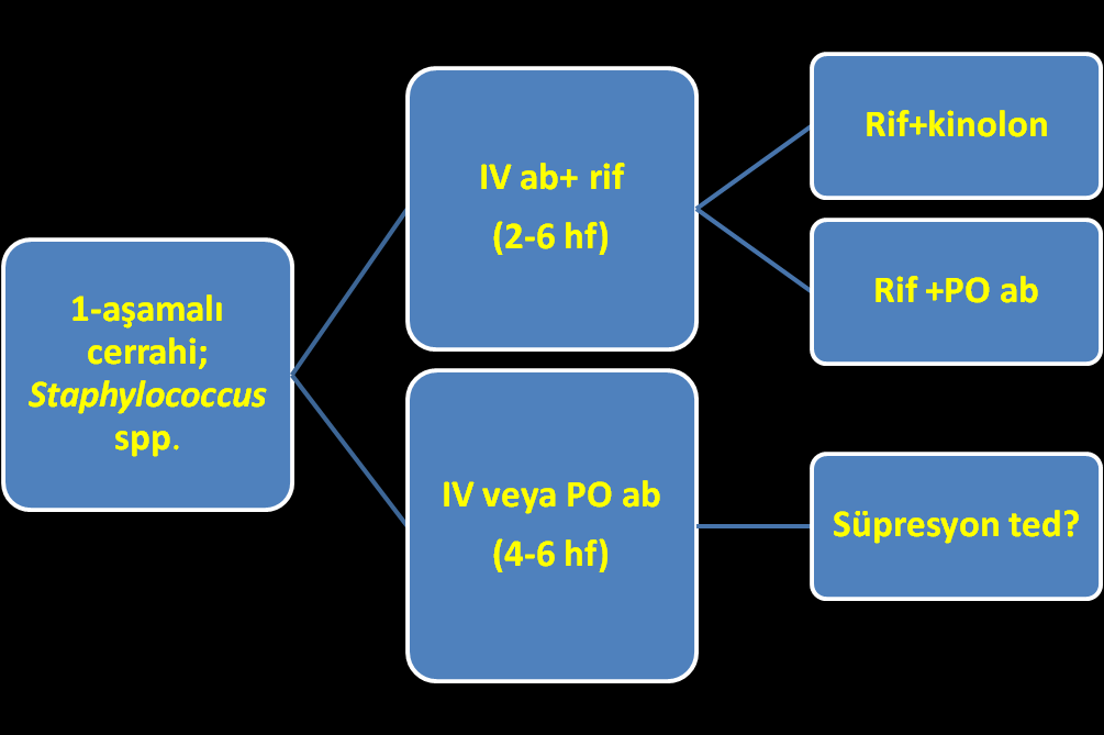 Eklem protezi infeksiyonu tedavisi Staphyloccocus spp. Süpresyon ted?